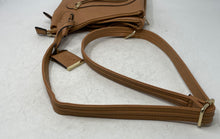 Load image into Gallery viewer, Bulldog Cases Womens Camel Faux Leather Pockets Adjustable Strap Crossbody Purse
