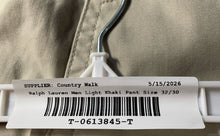 Load image into Gallery viewer, Polo Ralph Lauren Mens Light Khaki Flat Front Pockets Chino Pants Size 32/30
