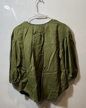 Load image into Gallery viewer, Lauren Ralph Lauren Womens Green Shantung Blouson Sleeve Blouse Top Size XS
