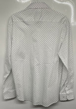 Load image into Gallery viewer, Lucky Brand Mens White Black Printed Slim Fit Stretch Button-Up Shirt Size L
