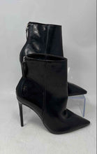 Load image into Gallery viewer, Steve Madden Womens Black Leather Pointed Toe Stiletto Heel Ankle Bootie Size 6M
