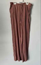 Load image into Gallery viewer, Zara Womens Pink Crinkle Drawstring Wide-Leg Trouser Pants Size Medium
