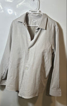 Load image into Gallery viewer, Zara Mens Beige Slim Fit Long Sleeve Collared Stretch Button-Up Shirt Size XL

