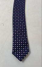Load image into Gallery viewer, Hugo Boss Mens Purple Geometric Print Silk Keeper Loop Adjustable Pointed Tie
