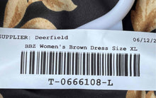 Load image into Gallery viewer, Bbz Womens Brown Black Floral Print V-Neck Sleeveless A-Line Dress Size XL
