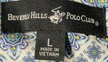 Load image into Gallery viewer, Beverly Hills Polo Club Mens Blue Short Sleeve Button-Up Shirt Size Large
