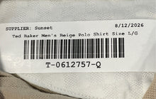 Load image into Gallery viewer, Ted Baker Mens Beige Geometric Textured Short Sleeve Polo Shirt Size Large

