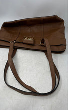 Load image into Gallery viewer, Steve Madden Womens Brown Leather Embossed Logo Double Handle Shoulder Bag
