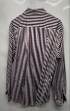 Load image into Gallery viewer, Bugatchi Mens Brown Striped Long Sleeve Collared Button-Up Shirt Size Large
