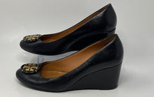Load image into Gallery viewer, Authentic Tory Burch Womens Chelsea Black Wedge Pump Heels Size 8.5M Damaged
