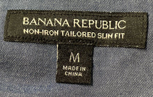 Load image into Gallery viewer, Banana Republic Mens Blue Long Sleeve Tailored Slim Fit Button-Up Shirt Size M
