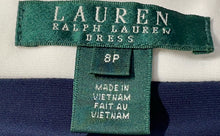 Load image into Gallery viewer, Lauren Ralph Lauren Womens Blue White Colorblock Sleeveless Sheath Dress Size 8P
