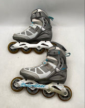 Load image into Gallery viewer, Rollerblade Womens Silver And Blue Adjustable Inline Skates Size 7
