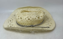 Load image into Gallery viewer, Melrose And Market Womens Beige Crochet Wide Brim Cowboy Hat One Size
