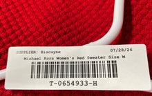 Load image into Gallery viewer, Michael Kors Womens Red Waffle-Knit Cold Shoulder Sleeve Pullover Sweater Size M
