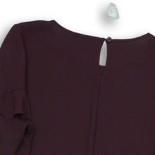 Load image into Gallery viewer, Chico&#39;s Womens Wine Color Long Sleeve Round Neck Blouse Top Size 2
