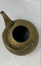 Load image into Gallery viewer, Vintage Embossed Etched Floral Design Indian Solid Brass Water Teapot
