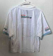 Load image into Gallery viewer, NFL Womens White Blue Miami Dolphins Short Sleeve Football Jersey Size XL

