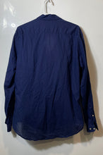 Load image into Gallery viewer, Zara Mens Dark Blue Long Sleeve Collared Slim-Fit Button-Up Shirt Size XL
