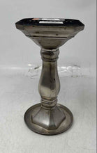 Load image into Gallery viewer, Pottery Barn Silver Color Metal Home Decorative Candlestick Holder Collectible
