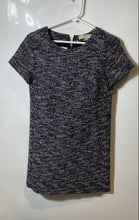 Load image into Gallery viewer, Loft Womens Black Boucle Tweed Short Sleeve Round Neck Back-Zip Mini Dress Sz 0
