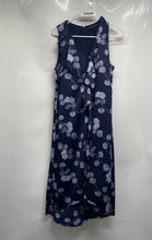 Load image into Gallery viewer, Banana Republic Womens Blue Floral Sleeveless V-Neck Ruffle A-Line Dress Size 8
