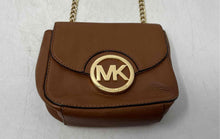 Load image into Gallery viewer, Michael Kors Womens Fulton Brown Pebbled Leather Chain Strap Small Crossbody Bag
