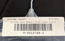 Load image into Gallery viewer, Michael Kors Womens Black Long Sleeve Smocked Waist Fit &amp; Flare Dress Size M
