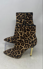 Load image into Gallery viewer, Michael Kors Womens Sonja Brown Black Leopard Print Side Zip Ankle Booties Sz 8
