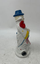 Load image into Gallery viewer, Vintage Porcelain Ceramic Blue Hat And Red Bow Hobo Clown Statue Figurine
