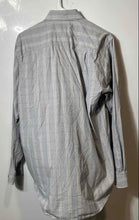 Load image into Gallery viewer, Calvin Klein Mens Gray Striped Print Long Sleeve Dress Shirt Size 15-15.5
