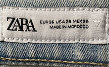 Load image into Gallery viewer, Zara Womens Gray Denim Light Wash 5-Pocket Design Straight Jeans Size 29
