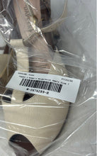 Load image into Gallery viewer, Dapper D Womens Dimitri Beige Printed Peep Toe Ankle Strap Heels Size 7
