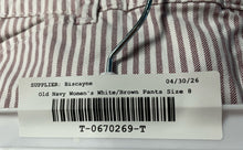 Load image into Gallery viewer, Old Navy Womens Pixie White Brown Striped Print Belt Loops Chino Pants Size 8
