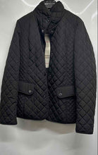 Load image into Gallery viewer, Giacca Womens Black Long Sleeve Mock Neck Pockets Quilted Jacket Size M
