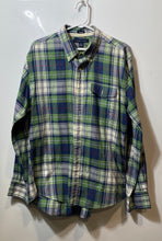 Load image into Gallery viewer, Tommy Hilfiger Mens Green Plaid Print Long Sleeve Button-Up Shirt Size L/G
