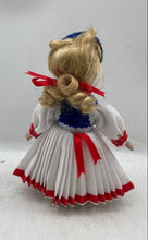 Load image into Gallery viewer, Blonde Hair Decorative Porcelain Doll With Blue White Traditional Outfit
