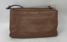Load image into Gallery viewer, Michael Kors Womens Brown Pebbled Leather Double Zip Crossbody Handbag
