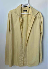 Load image into Gallery viewer, Kenneth Cole Mens Yellow Long Sleeve Collared Slim Fit Dress Shirt Size 16 34/35
