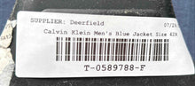 Load image into Gallery viewer, Calvin Klein Mens Blue Wool Slim Fit Notch Lapel Two-Button Blazer Jacket Sz 42R
