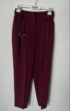 Load image into Gallery viewer, Boss Womens Dark Red Flat Front Self-Tie Belt Back Pockets Trousers Pants Size 0
