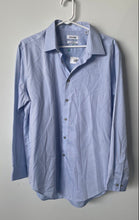 Load image into Gallery viewer, Calvin Klein Mens Light Blue Cotton Slim Fit Non-Iron Dress Shirt Size 16.5
