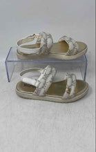 Load image into Gallery viewer, Michael Kors Girls White Monogram Open Toe Flat Slingback Sandals Size 10
