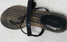 Load image into Gallery viewer, Coach Womens Black Leather Open Toe Flat Slingback Sandals Size 6.5 B
