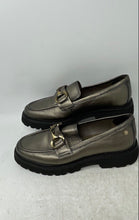 Load image into Gallery viewer, Carmela Womens Metallic Silver Leather Slip-On Platform Loafer Shoes Size EUR 40
