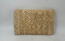Load image into Gallery viewer, Unbranded Womens Beige Woven Straw Braided Flap Mini Clutch Purse
