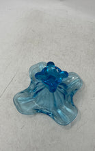 Load image into Gallery viewer, Mid-Century Modern Peacock Blue Fluted Art Glass Footed Candy Dish Compote
