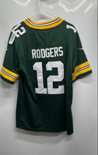 Load image into Gallery viewer, Nike Mens Green Yellow Green Bay Packers Rodgers #12 Short Sleeve NFL Jersey S
