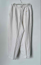 Load image into Gallery viewer, Lauren Ralph Lauren Womens Off White Striped Linen Pleated Ankle Pants Size 12
