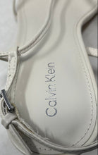 Load image into Gallery viewer, Calvin Klein Womens Poeta White Casual Low Kitten Heel Slingback Sandals Sz 9.5M
